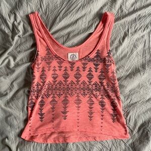Trendy Early 2000s American Eagle Coral Geometric Tank Top